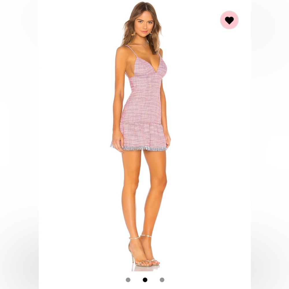 Lovers + Friends Heidi mini dress, size Small; tweed blue, purple, pink pattern